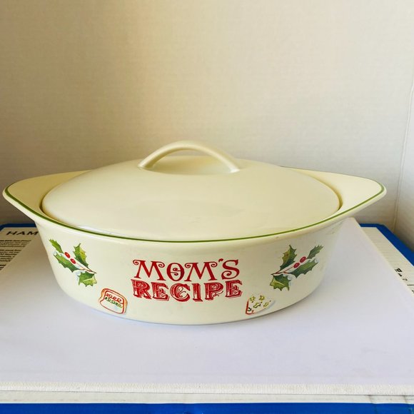 Lenox Other - Lenox Holiday Pattern MOM'S Recipe Oval Casserole dish with lid